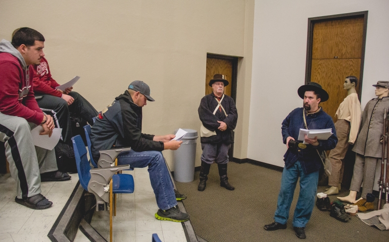 Civil War Reenactors Visit Campus