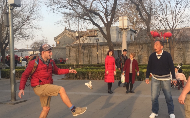 Students playing a game