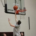 A student going to shoot a lay up