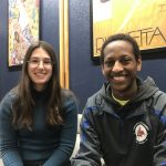 Judit and Abesolom in the library