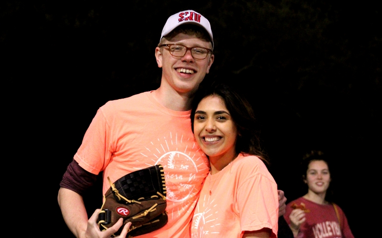 A couple posing for a cute picture