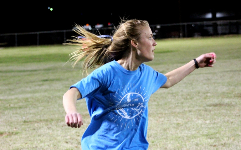 A student running on the bases