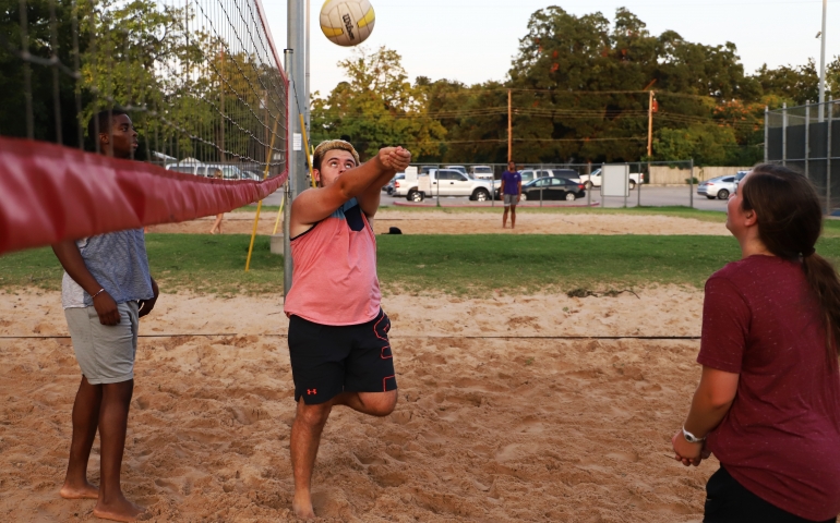 Guy bumping the ball