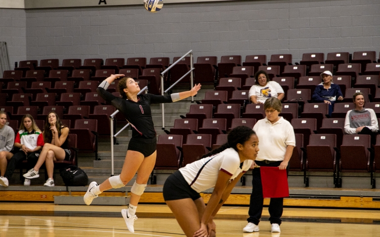 Volleyball players in action