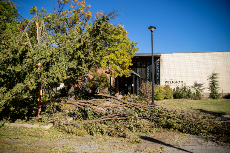 Ice Storm Causes Damage and Power Outages Across Campus